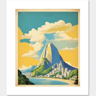 Sugar Loaf Rio de Janeiro Brazil Vintage Tourism Travel Poster Art Posters and Art